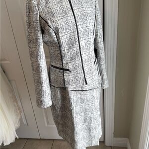 DKNY Monochrome Spring Dress Suit Textured Fabric